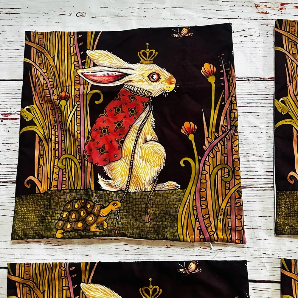 Set of 4 Rabbit Print Pillowcases!